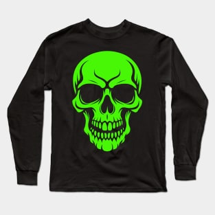 Neon Green Skull Long Sleeve T-Shirt